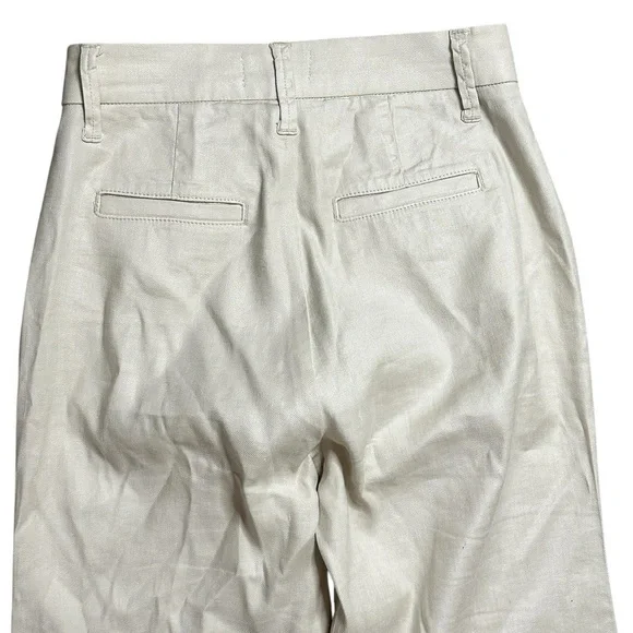 Evereve Womens 25 Beige Linen Blend High Rise Wide Leg Trousers - Picture 6 of 7